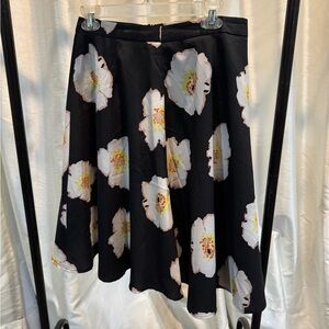 Esley Black Skirt with White Floral Design
